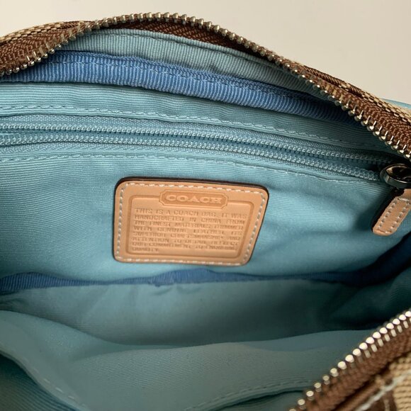 Rare Vintage Coach Blue Suede and Logo Fabric Belt bag - Picture 3 of 12